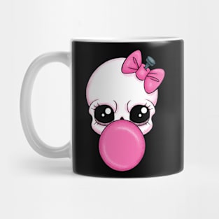 Pink Bubblegum Skull | Cute Skull Art Mug